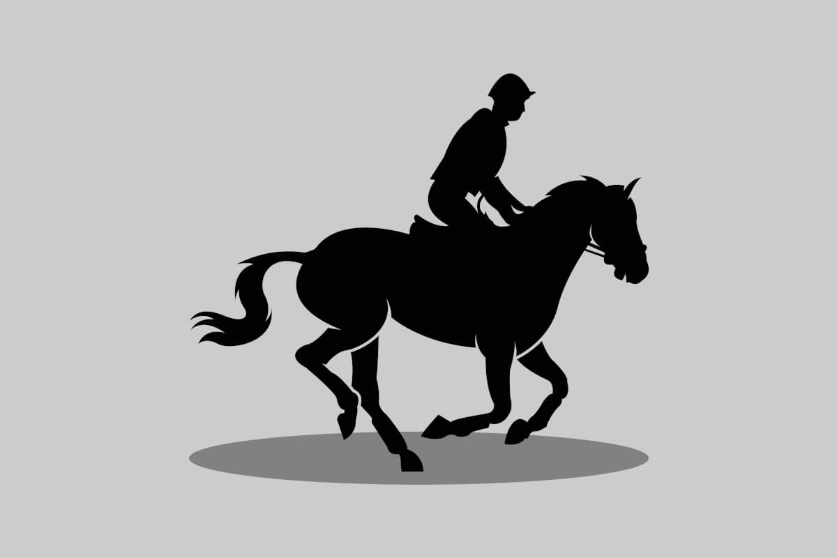 black silhouette of horse and rider galloping on cross country training. showjumping & cross country coaching improvement through sympathetic and encouraging development of you and your horse over jumps in black silhouette.